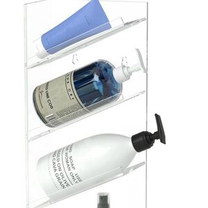 Clear Acrylic Wall-Mounted Bathroom Shelf Organizer
